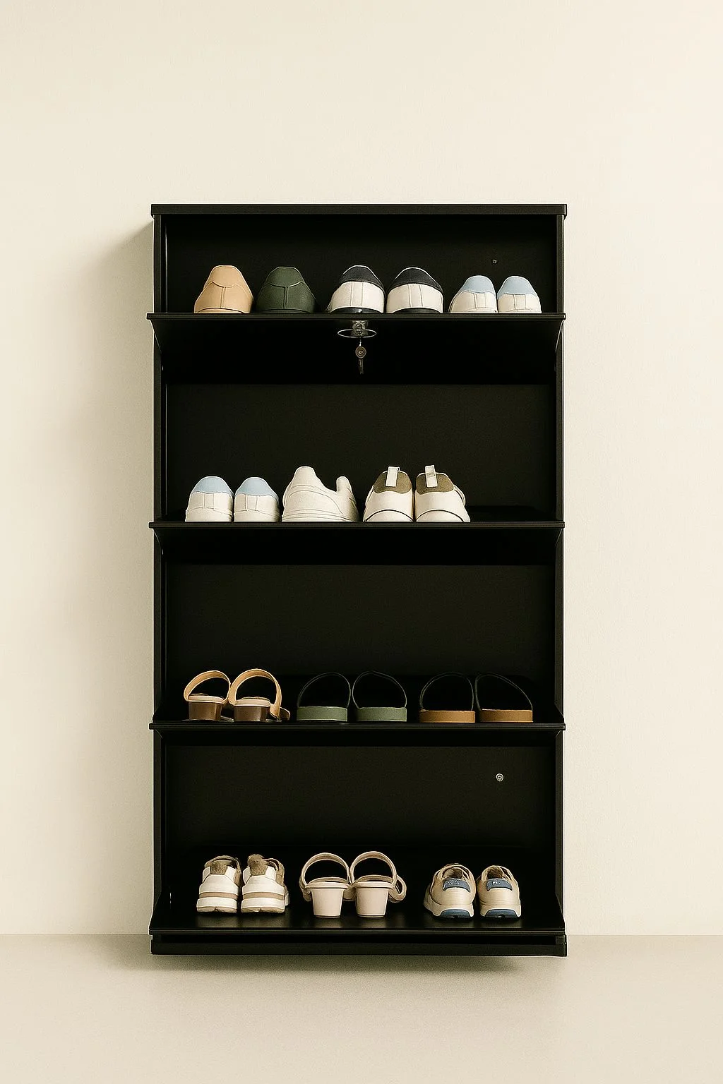 4 DOOR Shoe Rack (12 Pairs) - Coffee Brown view 2