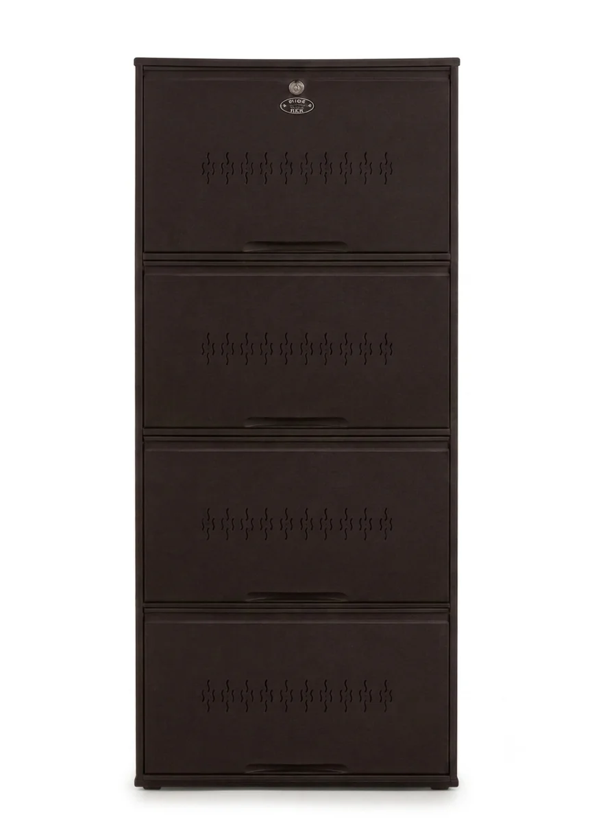 5 DOOR Shoe Rack (15 Pairs) in Coffee Brown view 1