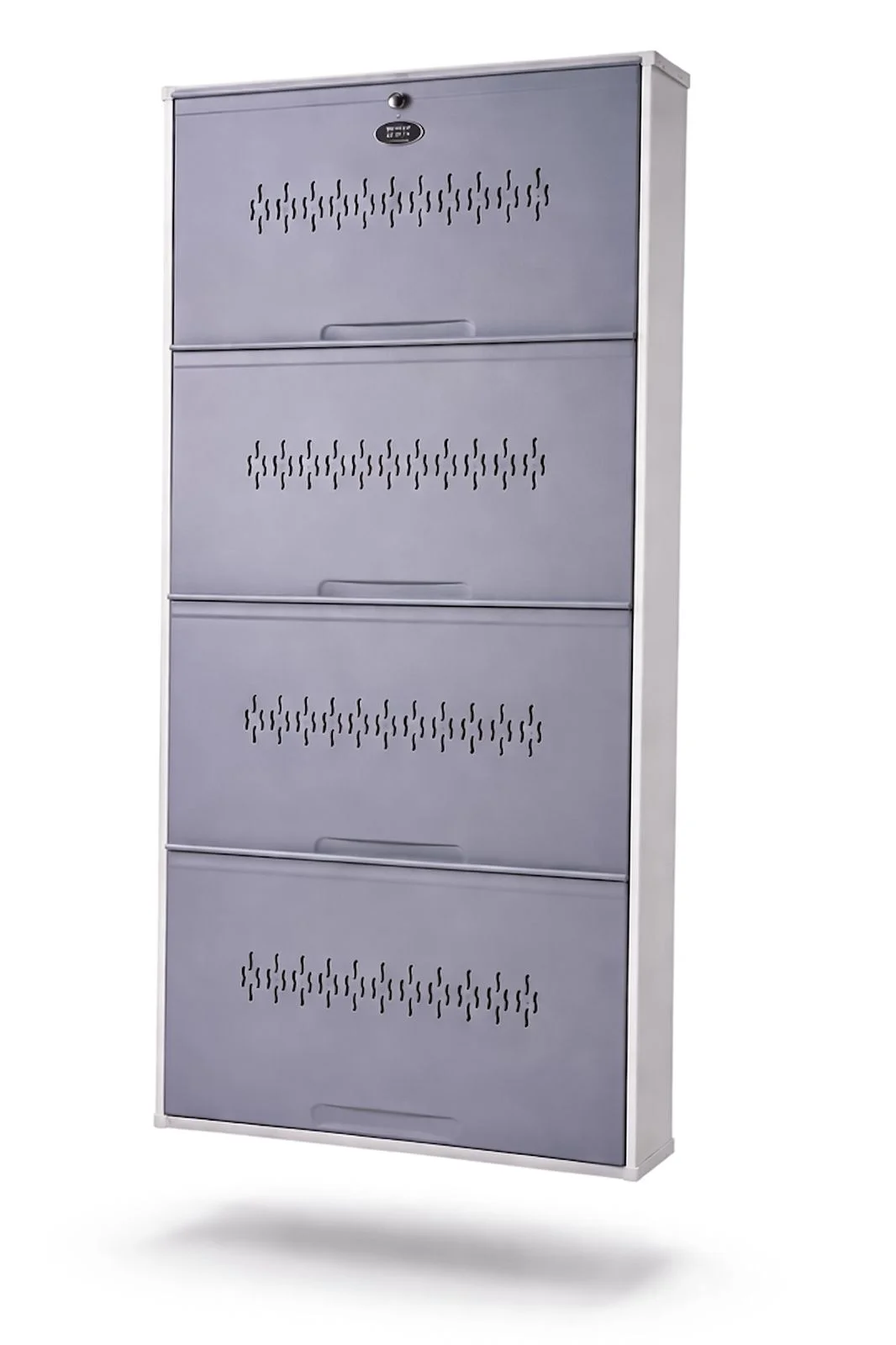 4 DOOR Shoe Rack (12 Pairs) in Grey White view 2